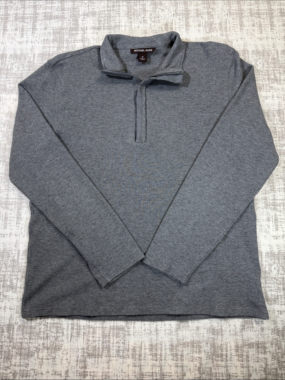 Michael Kors Men's Slate Gray Quarter-Zip Sweater Size XL 26x21.5